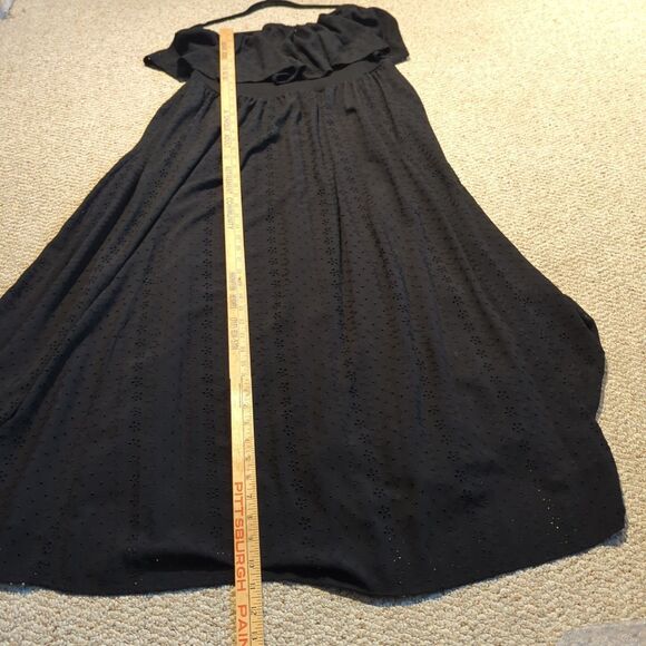 Torrid Maxi Eyelet Strapless Smocked Bodice Dress Womens 3 22/24 Black - Picture 4 of 10